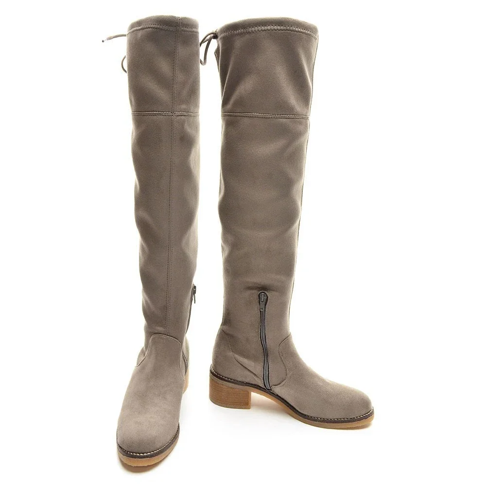 Eric Michael Alessandra Gray Over The Knee Boots 37 New